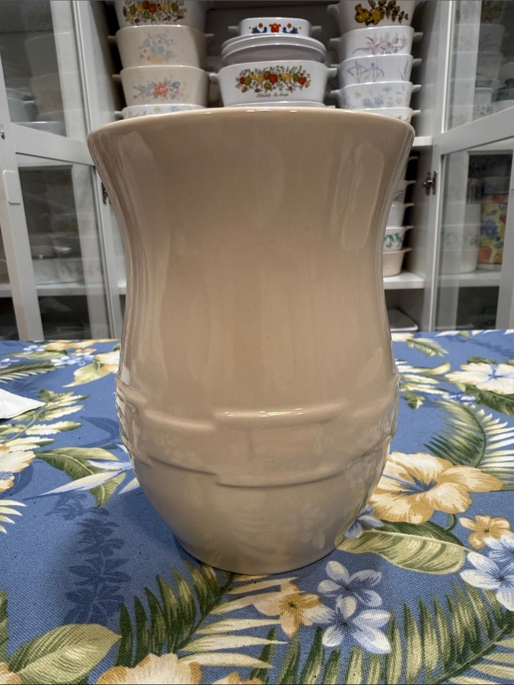 Longaberger Cream Glossy Ceramic Vase